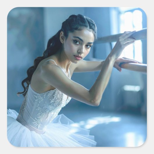 IK HOU VAN BALLET - BALLET & DANS VIERKANTE STICKER (Voorkant)