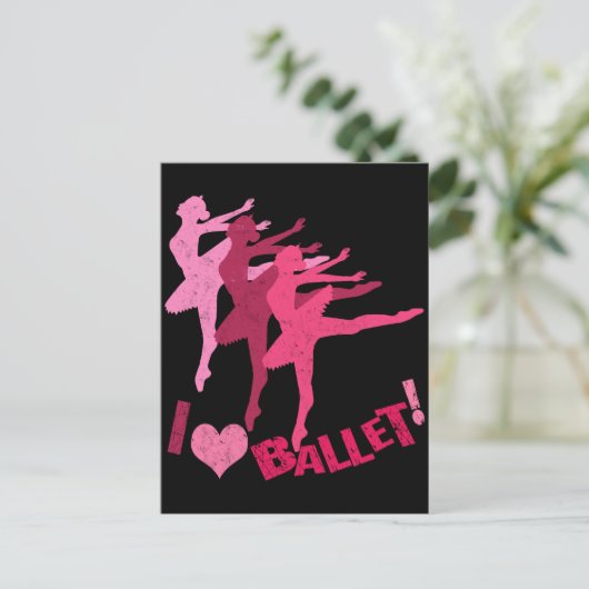 Ik hou van Ballet Briefkaart (Staand voorkant)
