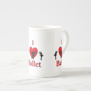 Ik hou van ballet dansen porselein kop