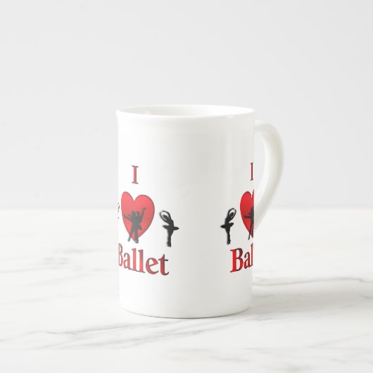 Ik hou van ballet dansen porselein kop (Voorkant rechts)