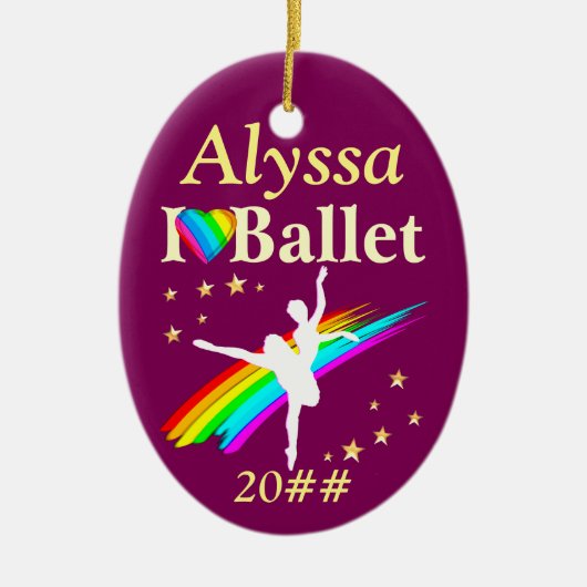 IK HOU VAN BALLET GEPERSONALISEERD ORNAMENT (Voorkant)