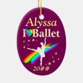 IK HOU VAN BALLET GEPERSONALISEERD ORNAMENT (Achterkant)