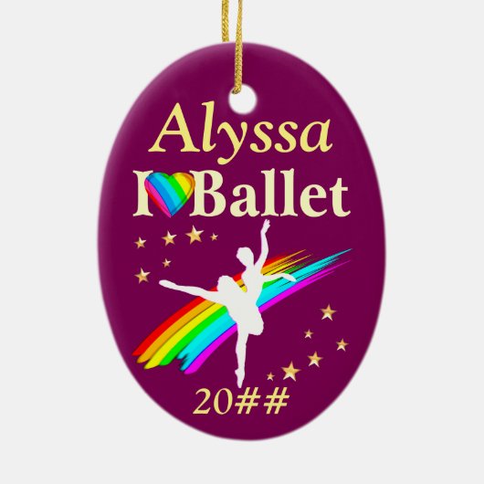 IK HOU VAN BALLET GEPERSONALISEERD ORNAMENT (Achterkant)