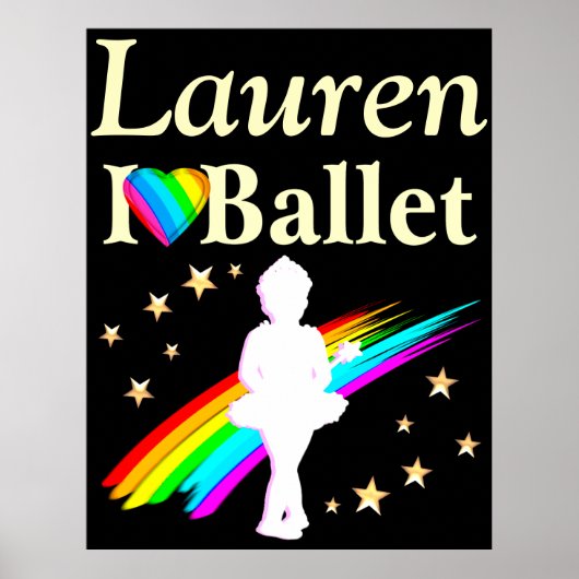 IK HOU VAN BALLET GEPERSONALISEERD POSTER (Voorkant)