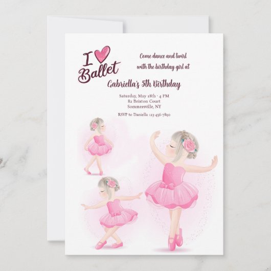 Ik hou van ballet kaart (Voorkant)