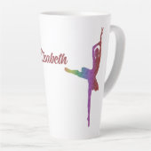Ik hou van ballet met silhouet ballerina latte mok (Rechterhoek)
