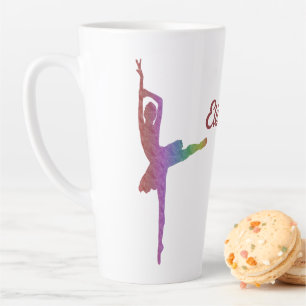 Ik hou van ballet met silhouet ballerina latte mok
