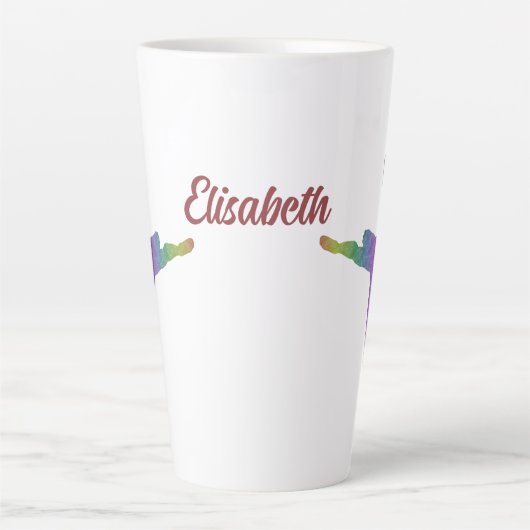 Ik hou van ballet met silhouet ballerina latte mok (Voorkant)