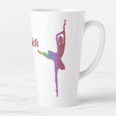 Ik hou van ballet met silhouet ballerina latte mok (Rechts)