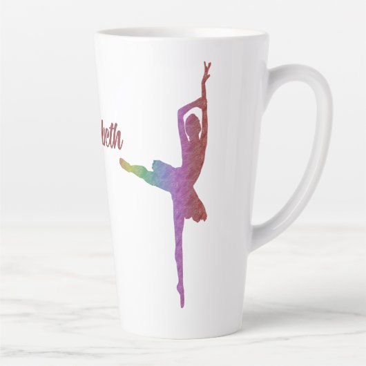 Ik hou van ballet met silhouet ballerina latte mok (Rechts)