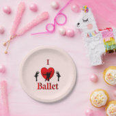 Ik hou van ballet papieren bordje (Feest)