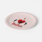 Ik hou van ballet papieren bordje (Gekanteld)