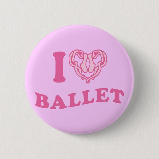 Ik hou van ballet ronde button 5,7 cm (Voorkant)