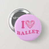 Ik hou van ballet ronde button 5,7 cm (Voorkant /achterkant)