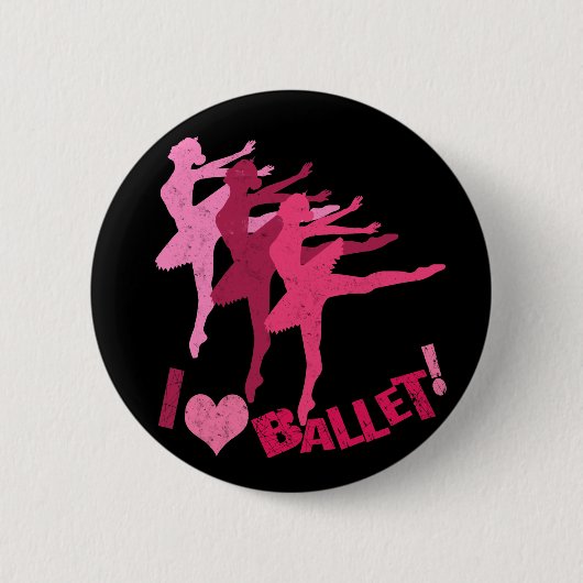 Ik hou van Ballet Ronde Button 5,7 Cm (Voorkant)