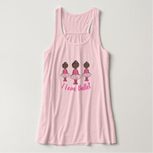 Ik hou van BALLET Roze Tutu Ballerina Dance Teache Tanktop