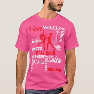 Ik hou van ballroom dansen instructeur paar koor t-shirt