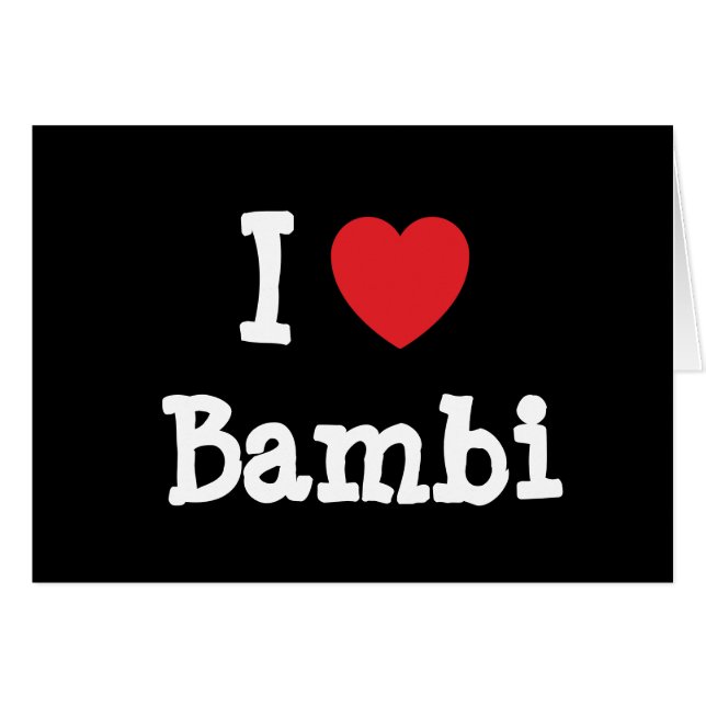 Ik hou van Bambi hart T-Shirt (Voorkant Horizontaal)