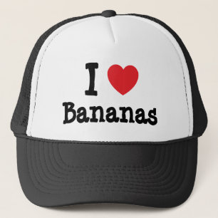 Ik hou van Bananas hart T-Shirt Trucker Pet