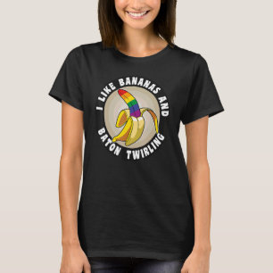 Ik hou van Bananen en Baton Twirling Gay Pride LGB T-shirt