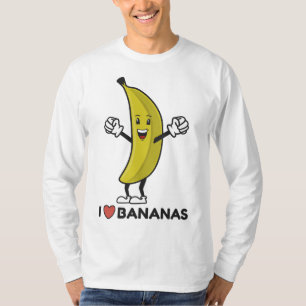 Ik hou van bananen Grappige Happy Banana Fruit Lie T-shirt