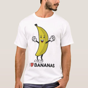 Ik hou van bananen Grappige Happy Banana Fruit Lie T-shirt