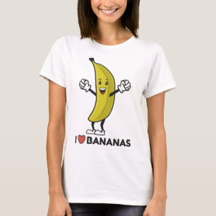 Ik hou van bananen Grappige Happy Banana Fruit Lie T-shirt