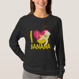 Ik hou van bananen veganistisch eten t-shirt