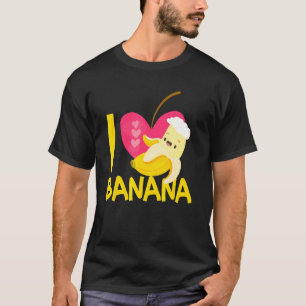 Ik hou van bananen veganistisch eten t-shirt