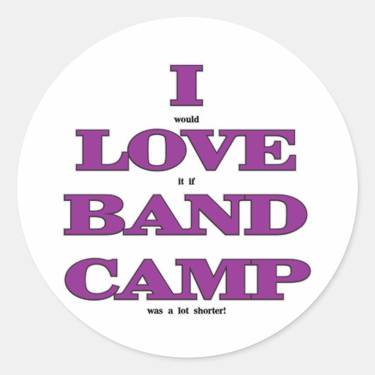 Ik hou van Band Camp Ronde Sticker (Voorkant)