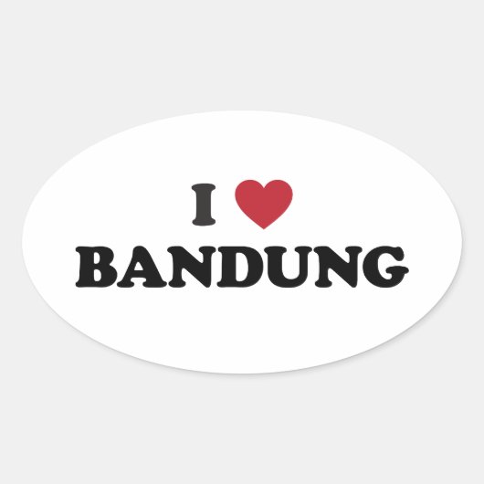 Ik hou van Bandung Indonesië Ovale Sticker (Voorkant)