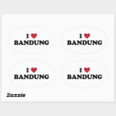 Ik hou van Bandung Indonesië Ovale Sticker (Vel)