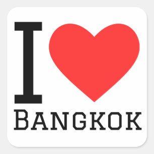 Ik hou van Bangkok Vierkante Sticker