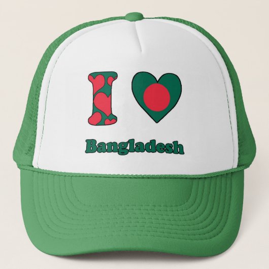 Ik hou van Bangladesh Trucker Pet (Voorkant)