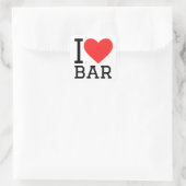 Ik hou van bar vierkante sticker (Tas)