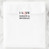 Ik hou van Barack & Michelle Ronde Sticker (Tas)