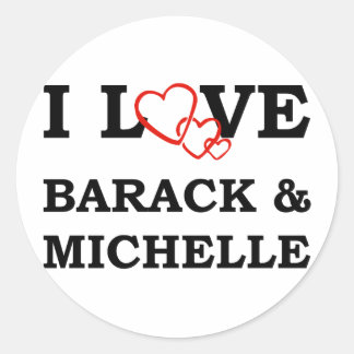 Ik hou van Barack & Michelle Ronde Sticker