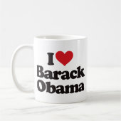 Ik hou van Barack Obama Koffiemok (Links)