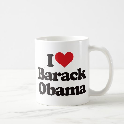 Ik hou van Barack Obama Koffiemok (Rechts)