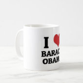 Ik hou van Barack Obama Koffiemok (Voorkant links)