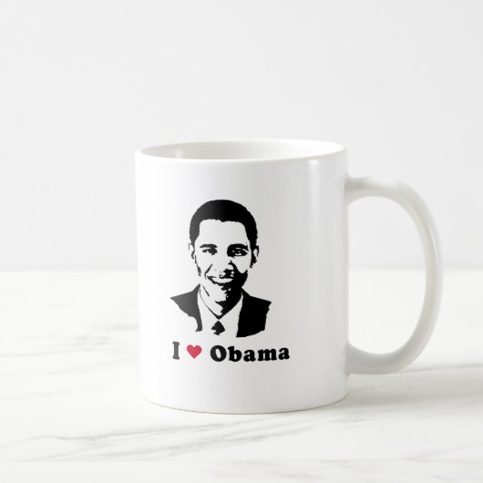 Ik hou van Barack Obama Koffiemok (Rechts)