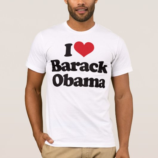 Ik hou van Barack Obama T-shirt (Voorkant)