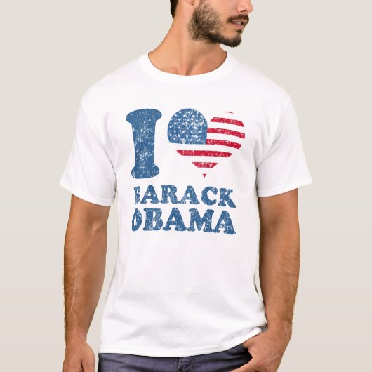 Ik hou van Barack Obama t shirt (Voorkant)