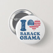Ik hou van Barack Obama (vlag) Ronde Button 5,7 Cm (Voorkant /achterkant)