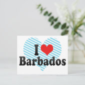Ik hou van Barbados Briefkaart (Staand voorkant)