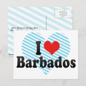 Ik hou van Barbados Briefkaart (Voorkant / Achterkant)