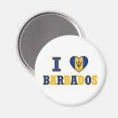 Ik hou van Barbados Heart Flag Design Magneet (Voorkant / Achterkant)