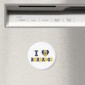 Ik hou van Barbados Heart Flag Design Magneet (Insitu (Vaatwasser))