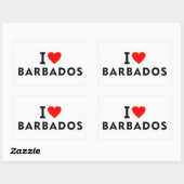 Ik hou van Barbados Rechthoekige Sticker (Vel)
