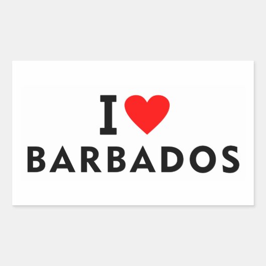 Ik hou van Barbados Rechthoekige Sticker (Voorkant)
